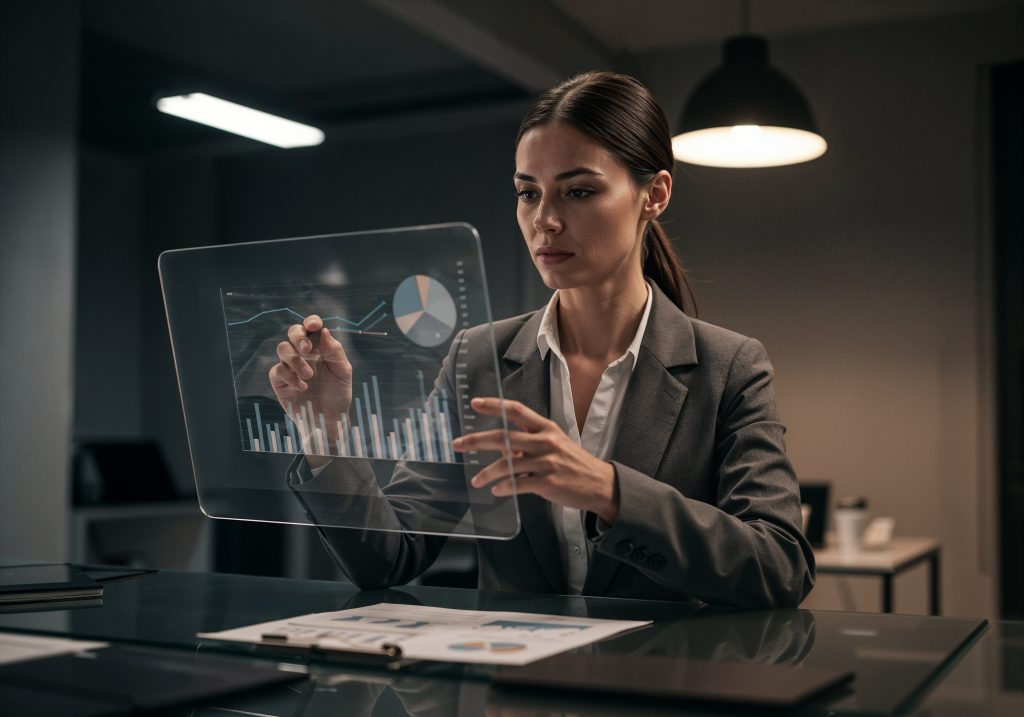 businesswoman-analyzing-data