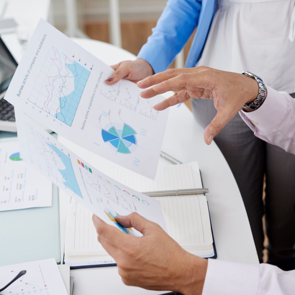 Discussing financial reports