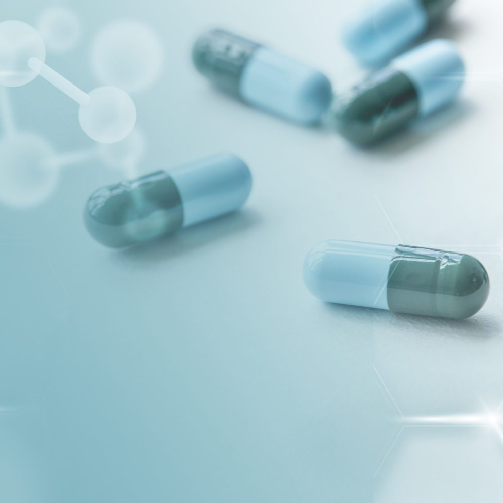 Medicine capsules global health with geometric pattern digital r